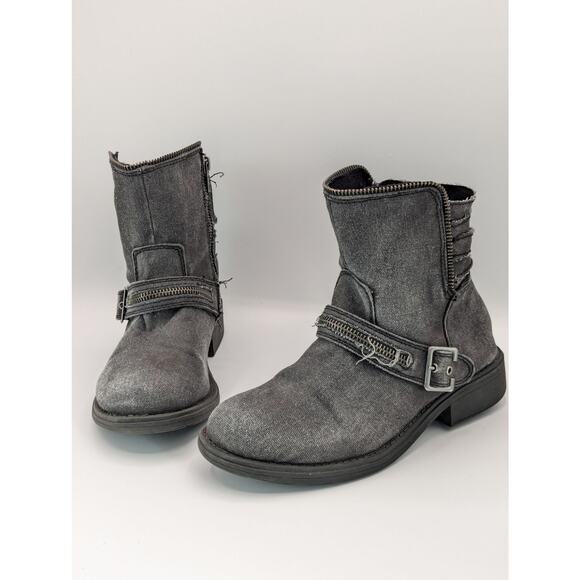 Yellow Box |  Crispina | Distressed Denim Ankle Boots | Size 6.5 - Picture 1 of 13